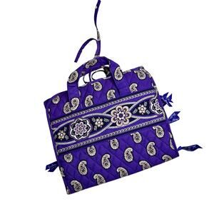 VERA BRADLEY Women's Hanging Makeup Toiletry Bag Purple Paisley Floral Travel
